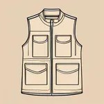 sand-colored sleeveless utility vest image